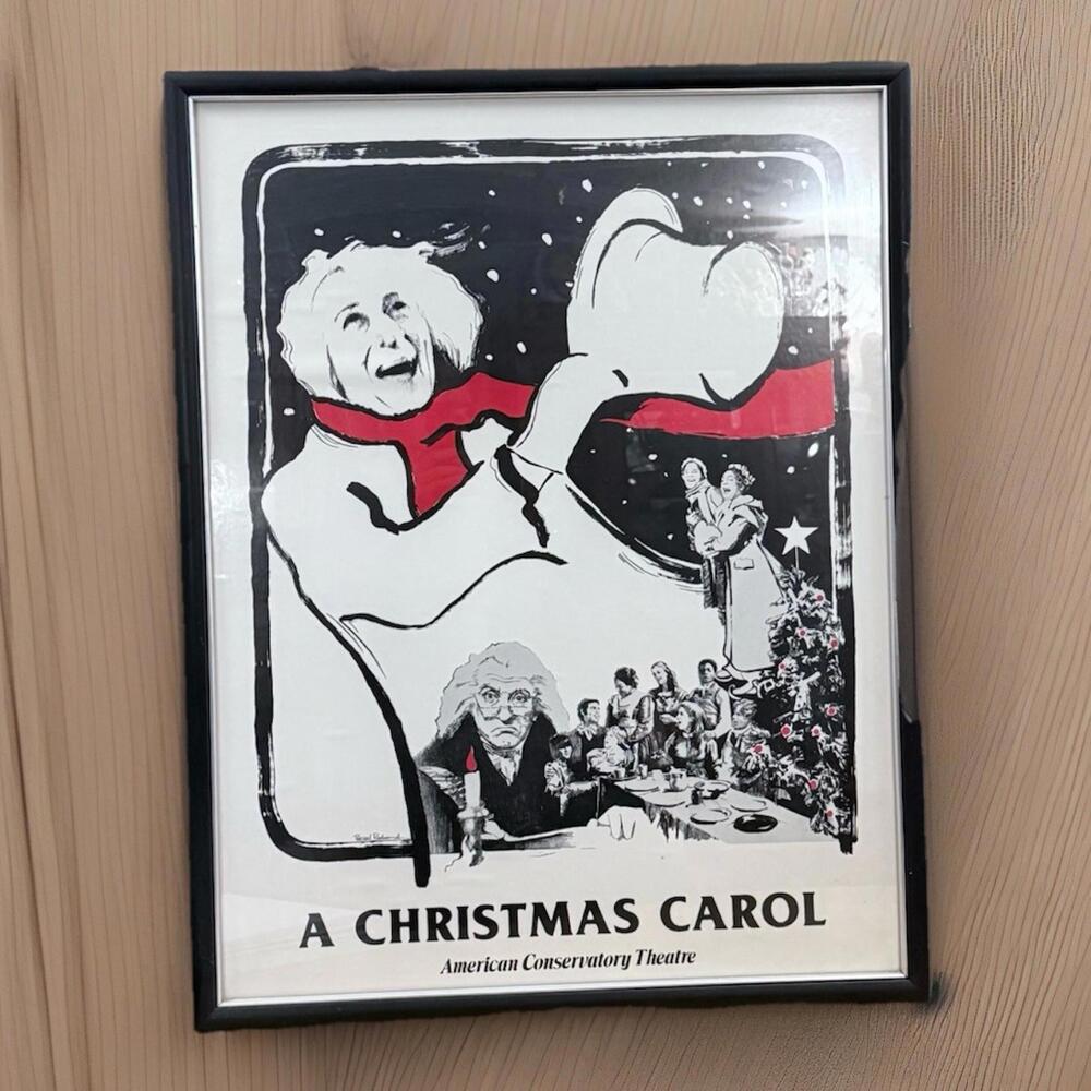 Vintage Collectible Christmas Carol Movie Poster by Russel Redmond 23x29" Framed